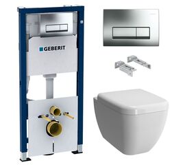 унитаз с инсталляцией 6в1 geberit duofix 458.128.21.1 и кнопкой delta 51 в Актау фото № 1