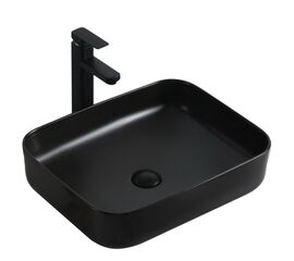 раковина накладная hans m9084b 50x40 см, черная матовая в Актау фото № 1