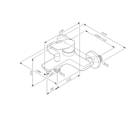 смеситель для ванны am.pm x-joy f85a10000 в Актау фото № 3