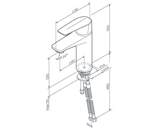 смеситель для раковины am.pm gem f90a02100 в Актау фото № 4