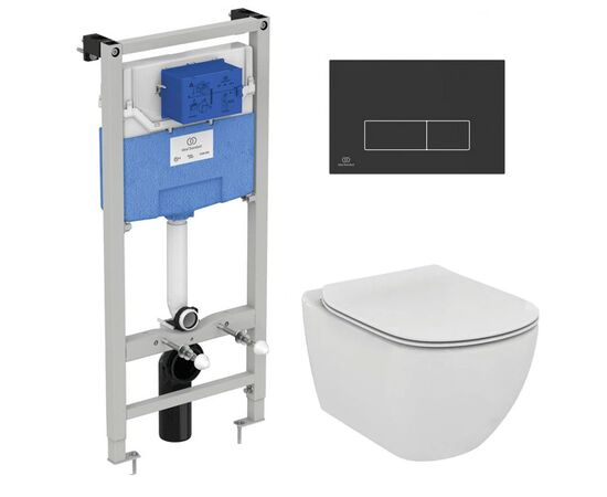 Комплект ideal standard tesi: унитаз t007901 aquablade  с инсталляцией и кнопкой m2 r0121a6 в Актау фото № 1