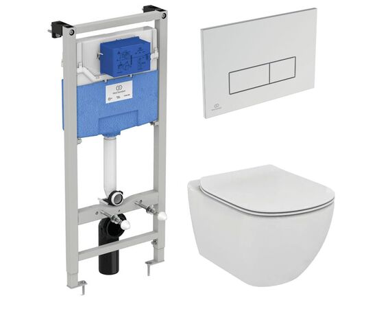 Комплект ideal standard tesi: унитаз t007901 aquablade  с инсталляцией и кнопкой m2 r0121ac в Актау фото № 1
