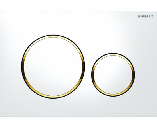 Клавиша смыва geberit sigma 20 115.882.kk.1 белая с золотом в Актау фото № 1