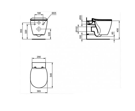 унитаз подвесной ideal standard connect e047901 aquablade с микролифтом в Актау фото № 3