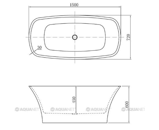Ванна акриловая aquanet pleasure 150 x 72 см 00208595 в Актау фото № 4