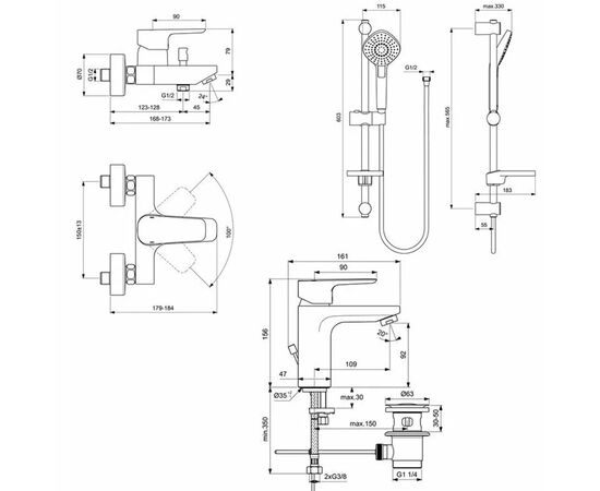 Набор смесителей ideal standard  ceraflex bd001aa для ванны в Актау фото № 6