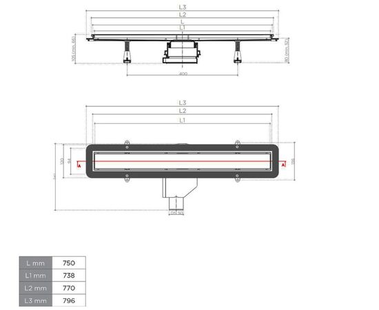 трап для душа pestan confluo compact line 13702511 750 мм, хром в Актау фото № 2