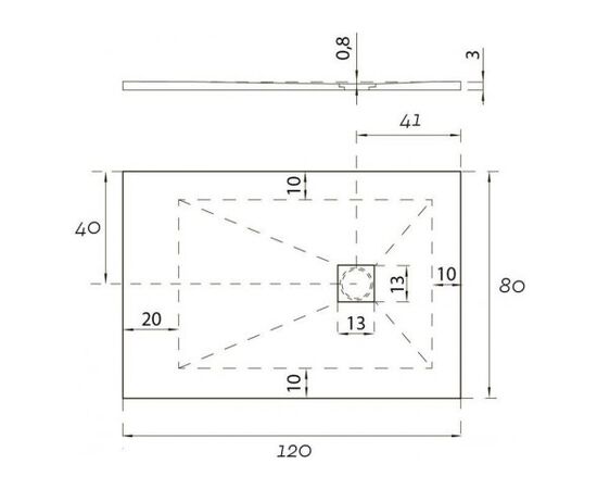 Ts-120x80u-w hidronatur pleasure поддон литьевой 1200х800х30мм слив крышка белый камень (242249) в Актау фото № 6