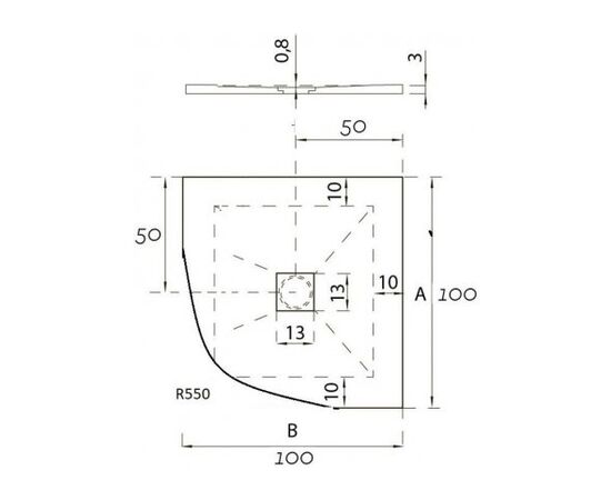 Atq-100x100u-w hidronatur pleasure поддон литьевой r550 1000х1000х30мм слив крышка бел кам (242256) в Актау фото № 3