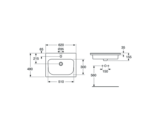 Мебельная раковина gustavsberg artic 4g006001 60 см в Актау фото № 2