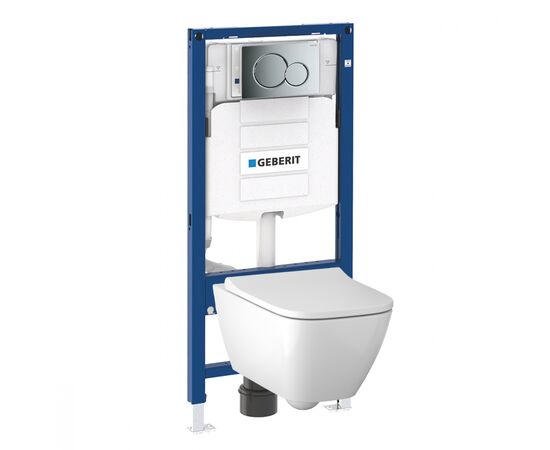 унитаз с инсталляцией geberit smyle square 500.300.21.s в Актау фото № 1