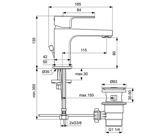 смеситель для раковины ideal standard cerafine d bc684аа в Актау фото № 2