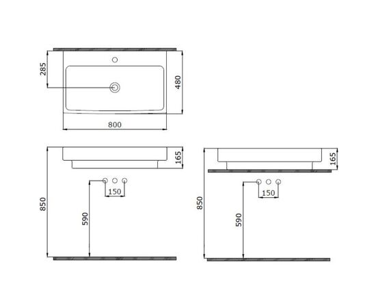 раковина накладная scala bocchi 1078-001-0126 80*48 белый глянец в Актау фото № 3