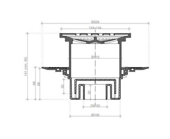 трап для душа pestan 13000020 точечный standard drops vertical 150x150 в Актау фото № 2