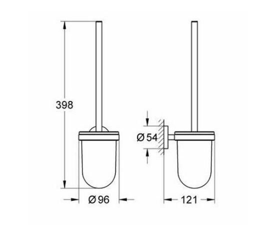 туалетный ершик grohe essentials  40374001 колба стеклянная цвет хром в Актау фото № 2