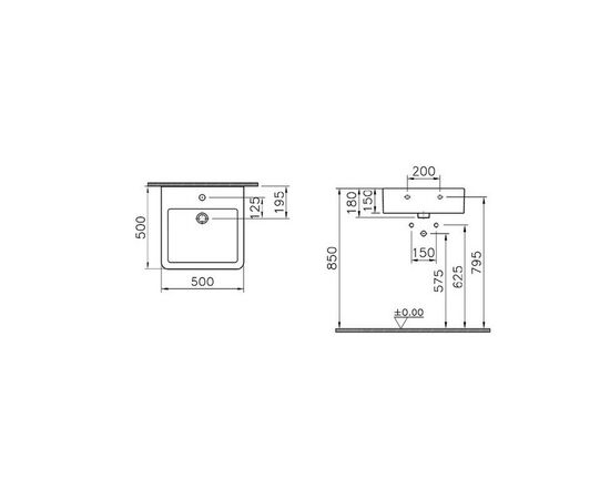 раковина накладная vitra nuovella 4077b003-0001 пристенная в Актау фото № 3