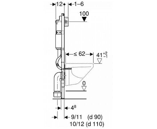 Инсталляций 4в1 geberit duofix 458.128.11.1 с белой кнопкой delta в Актау фото № 2
