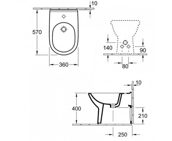 Биде o novo 5461 00 01 villeroy & boch в Актау фото № 3