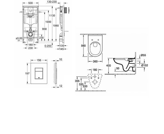 унитаз с инсталляцией 5в1 grohe rapid sl + villeroy & boch o.novo в Актау фото № 2