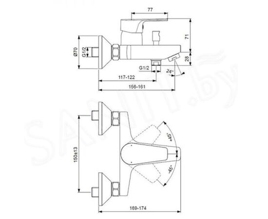 Набор смесителей для ванны ideal standard esla bc264aa в Актау фото № 3