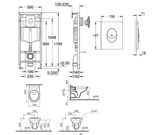 унитаз с инсталляцией 5в1 grohe rapid sl + norm fit 6855 в Актау фото № 2