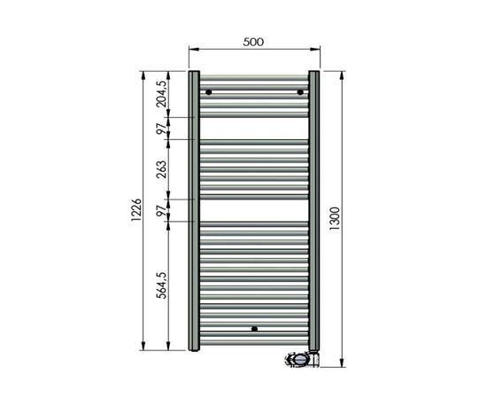 Полотенцесушитель zehnder aura 120x50 pbez-120-50/mq белый в Актау фото № 3