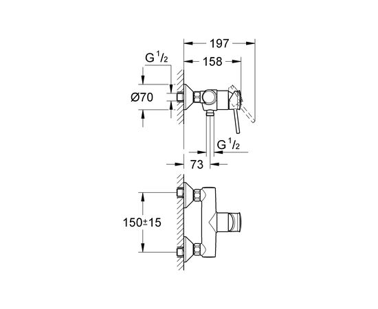 смеситель для душа grohe bau classic 32867000 в Актау фото № 2
