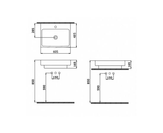 раковина накладная bocchi scala 1077-004-0126 60x48 черная матовая в Актау фото № 3