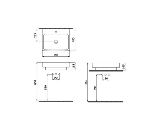 раковина накладная bocchi  scala 1077-020-0126 60x48 антрацит матовый в Актау фото № 3