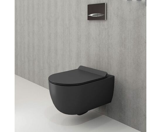 унитаз подвесной bocchi v-tondo 1416-020-0129 с микролифтом антрацит матовый в Актау фото № 2