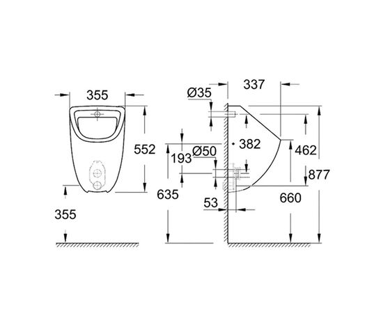Писсуар grohe bau ceramic 39438000 в Актау фото № 3