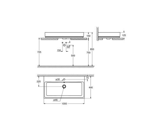 Накладная раковина grohe euro cube 3947500h 100см в Актау фото № 3