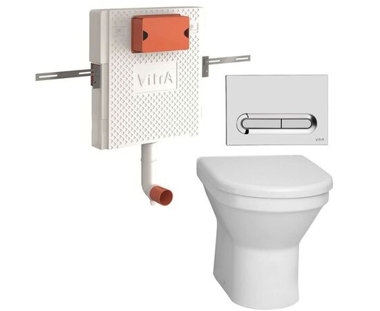 Комплект vitra s50: унитаз 5323b003-0075 с инсталляцией и кнопкой 740-0780 в Актау фото № 1