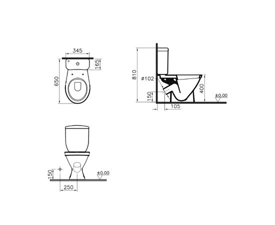 унитаз-компакт напольный vitra norm blanc 9837b099-7201 с микролифтом в Актау фото № 6