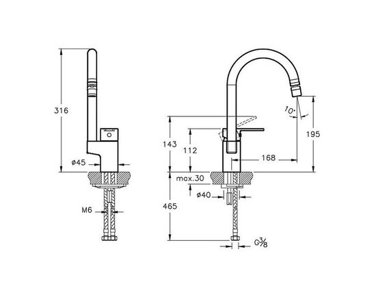 смеситель для кухни vitra fold s sink mixer a42155exp в Актау фото № 2