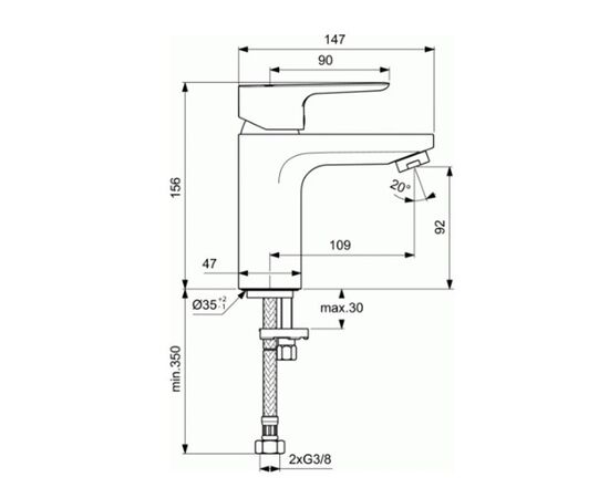 смеситель для раковины ideal standard ceraplan iii bc567aa (р) в Актау фото № 2