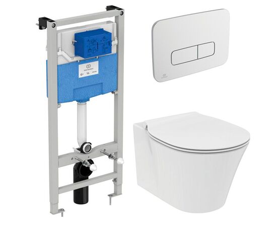 Комплект ideal standard connect air: унитаз e005401 c инсталляцией и кнопкой r0123aa в Актау фото № 1