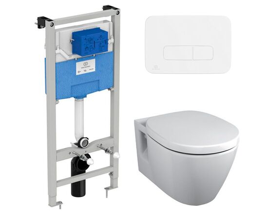 Комплект ideal standard connect: унитаз e803501 slim с инсталляцией и кнопкой m3r0123ac в Актау фото № 1