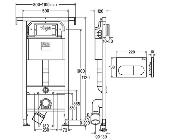 Инсталляция 3в1 viega 792831 prevista dry, visign for life 6,1120мм 8524.11 в Актау фото № 2