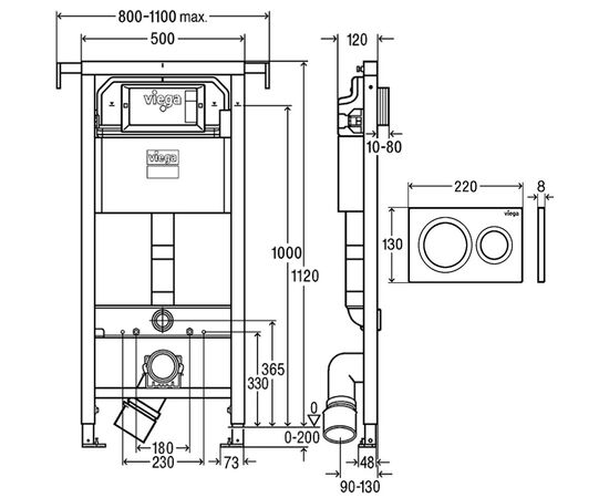 Инсталляция 3в1 viega prevista dry 792855, visign for style 20,1120мм 8524.13 в Актау фото № 2