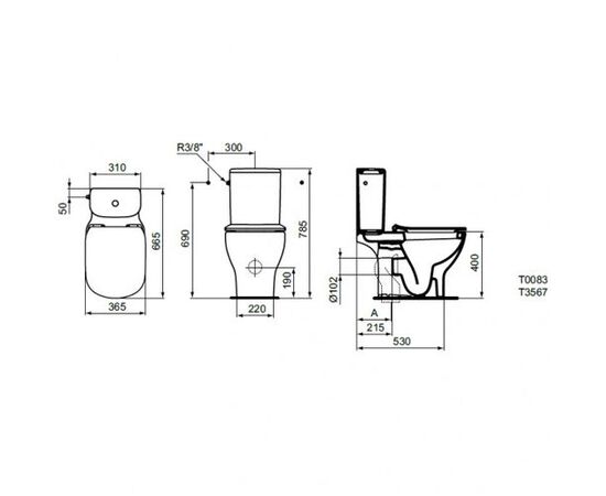 унитаз напольный ideal standard tesi t008301 с микролифтом (комплект) в Актау фото № 2
