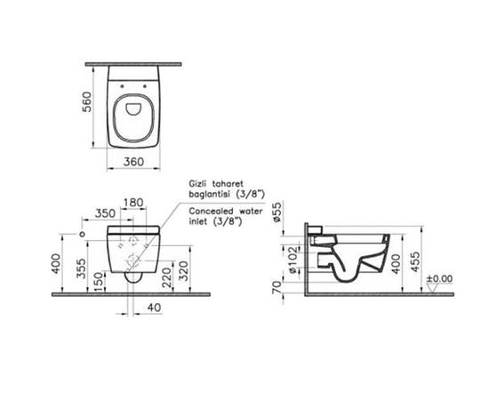 унитаз подвесной vitra metropole 5676b003-1086 air-fresh. тонкая крышка с микролифтом в Актау фото № 3