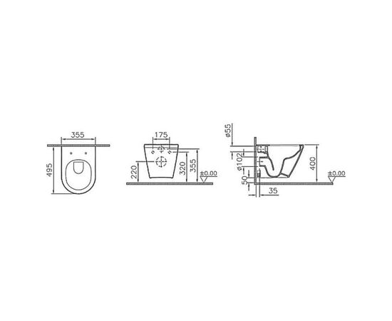 унитаз подвесной vitra integra 7040b003-0075 rim-ex. тонкая крышка с микролифтом (комплект) в Актау фото № 3
