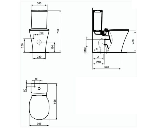 унитаз напольный ideal standard connect air e009701 aquablade с микролифтом в Актау фото № 3