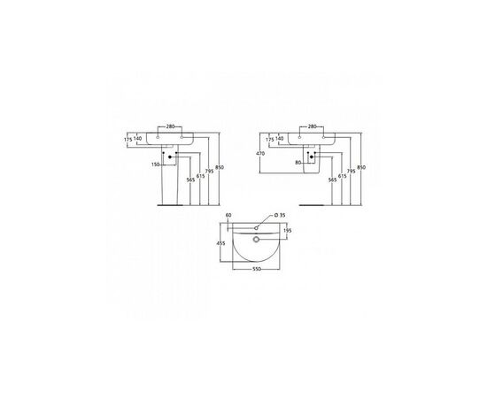 раковина подвесная ideal standard connect arc e785401 55см на полуножке в Актау фото № 3