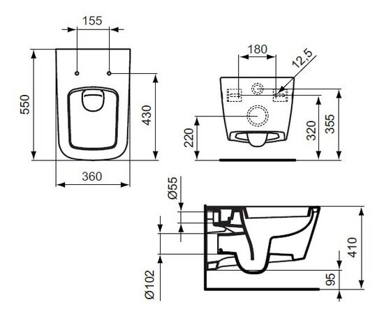 унитаз подвесной ideal standard mia j452101 с микролифтом (комплект) в Актау фото № 2