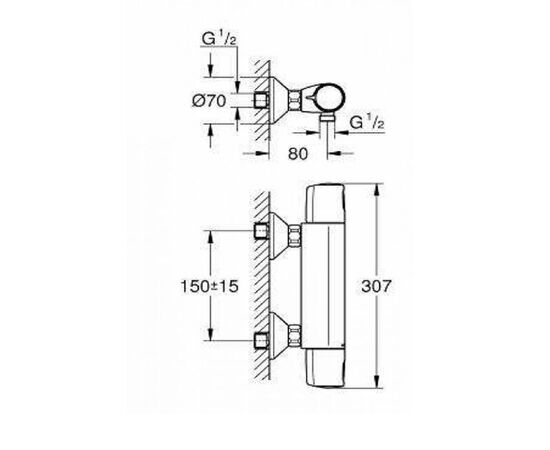 смеситель термостат grohe precision start new (34229002) для душа в Актау фото № 2