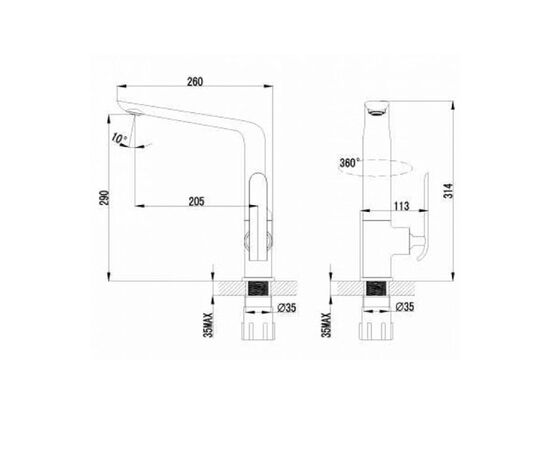 Lm4905cw melange смеситель для кухни с высоким поворотным изливом, хром/белый в Актау фото № 2