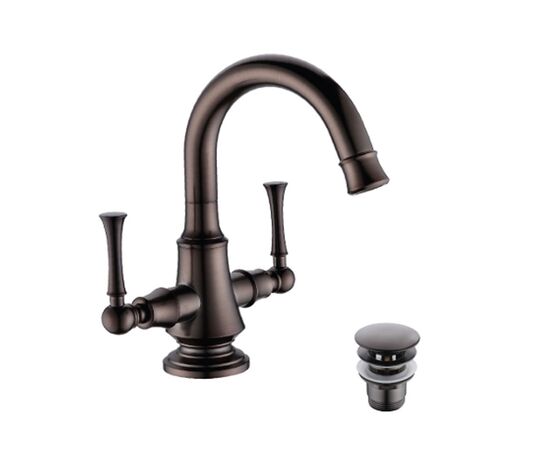 черный бронзовый смеситель для раковины  lemark lm6307rb shape с поворотным изливом в Актау фото № 2