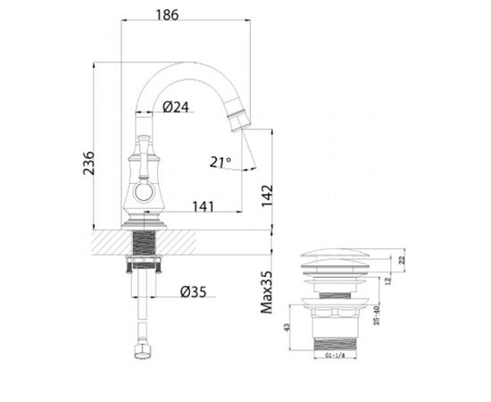 черный бронзовый смеситель для раковины  lemark lm6307rb shape с поворотным изливом в Актау фото № 3